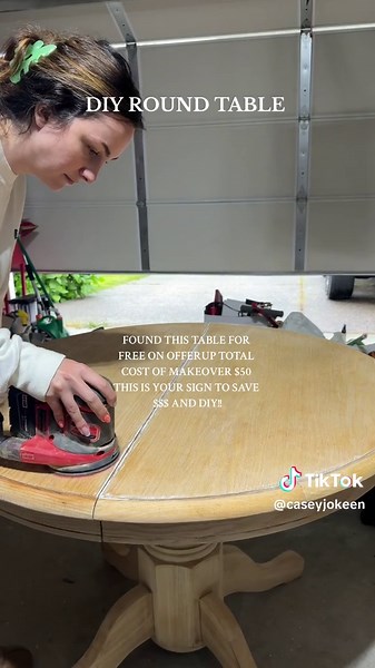 ROUND TABLE DIY | pick up the tools learn something new thank yourself later #diy #diyproject #tablemakeover #roundtable #notperfect #cozy #smallhome #transformation #starttofinish #savemoney