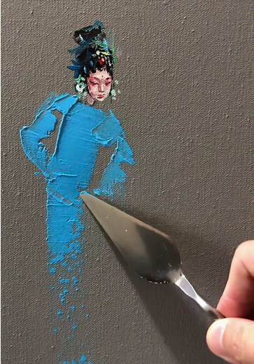 Chinese Palette Knife Painter Wenhe Art | Expressive Figures