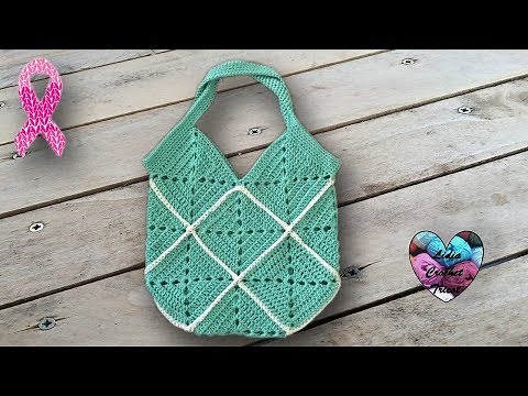 Easy 16 square crochet bag