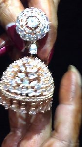 360 rotation Jhumki available in rose gold or gold or rhodium plating ping beware of cheap replicas with push at back get authentic real looking with screws at back ping 8826689946 | Swar Jewels