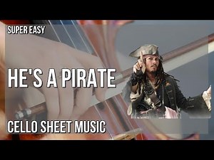 SUPER EASY Cello Sheet Music: How to play He's A Pirate by Hans Zimmer