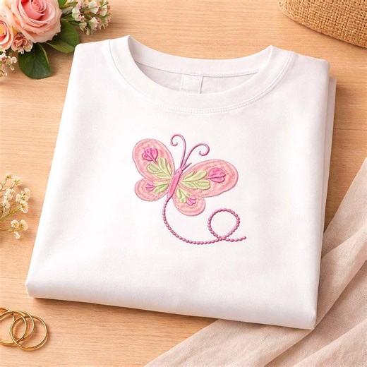 Floral Butterfly Machine Embroidery Design, Butterfly Garden Embroidery Pattern, Summer PES DST File Digital Download. - Etsy