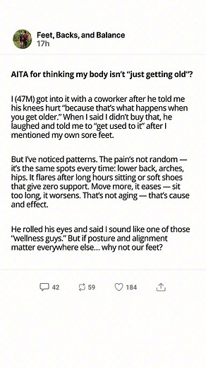 If pain was just “getting old,” we’d all hurt the same. But the truth shows up in patterns — sore arches, tight hips, aching backs — all linked by how we sit, stand, and move. It’s not age. It’s alignment. | Soleved