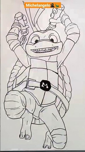 How To Draw Michelangelo | TMNT Mutant Mayhem #shorts #drawing #drawingvideo #tmnt