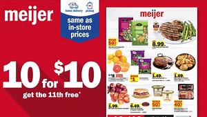 11K views · 169 reactions | 10 for $10 is back at Meijer! Buy 10 items for $10 and get the 11th FREE! One store, so many options. Get more for your money in one easy trip. https://bit.ly/3M9RdHm | Meijer | Facebook