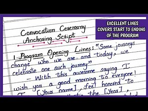 ANCHORING SCRIPT FOR COLLEGE CONVOCATION CEREMONY | Convocation Function/Program Anchoring Script