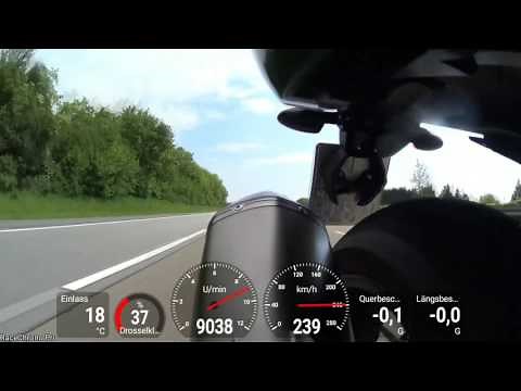 BMW K1300S Acceleration with Engine- and GPS-Data Video Overlay