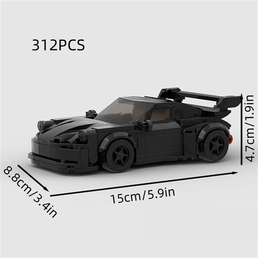 Supercar Racing Car Model Building Blocks Kit, 312pcs/set Creative DIY Car Model Kit, Educational Assembly Toy for Teens & Adults