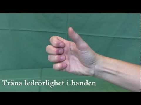 Övning vid handartros: 1.Träna ledrörlighet i handen