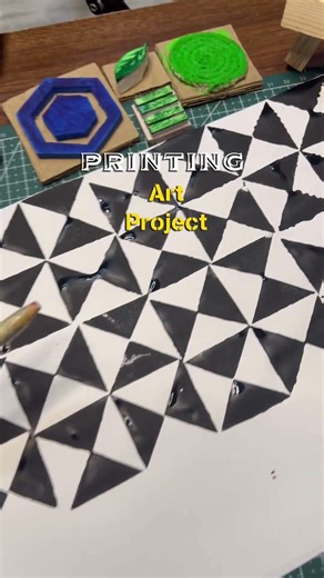 Printing Art Project | Stamp Making Using Cardboard | Easy Printmaking for Students 🎨