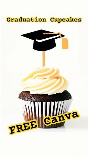Graduation Cupcakes DIY 🧁 | Easy School Party Idea + FREE Topper Canva Template