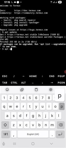 First Command to run after installing termux on your phone
