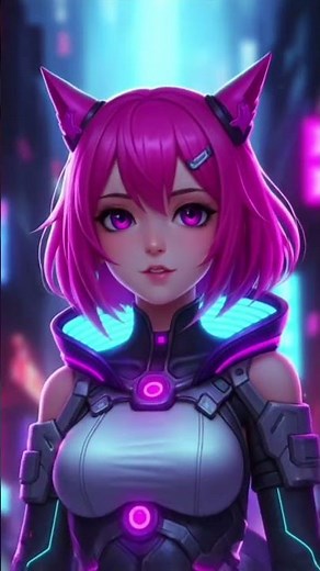 Pink Hair Anime Girl Cyberpunk Aura Glow-Up – Smooth Morph Magic ✨