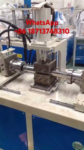 Semi automatic feeding dual station hydraulic round tube locking machine, manufactured in China.