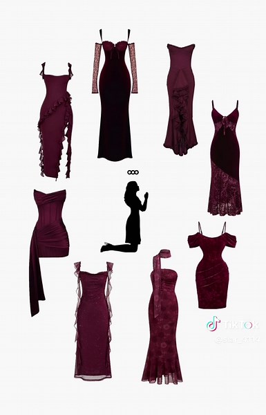 Elegance in Dark Red Dresses