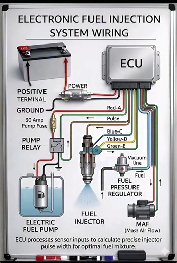 How Electronic Fuel Injection System Works #autoelectrician #knowledge
