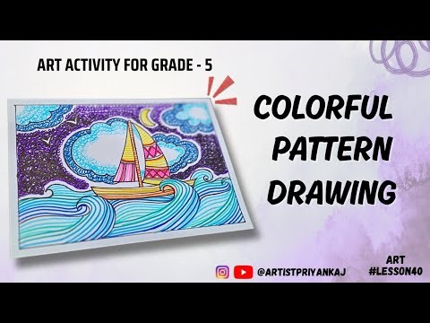 Art Activity for Grade - 5 | Colorful Pattern Drawing #lesson40
