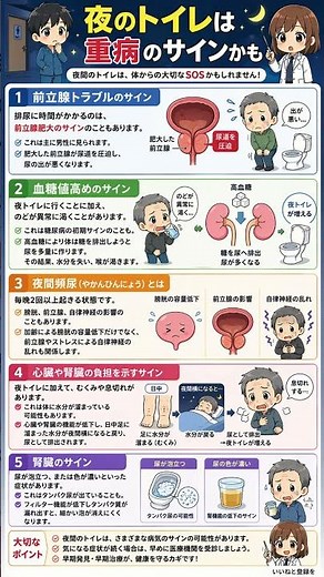 夜中に2回以上トイレに立つのは異常？内臓崩壊を防ぐ「夜間頻尿」の正体と対策5選｜心臓・腎臓・糖尿病のサインを見抜く方法