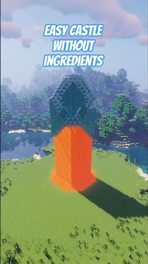 Minecraft castle construction using lava and water #minecraft