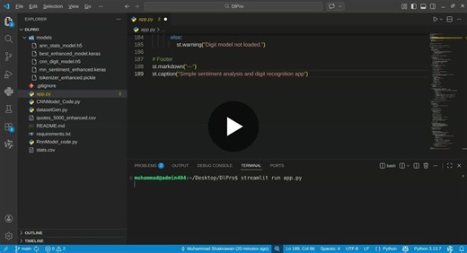 #artificialintelligence #machinelearning #deeplearning #neuralnetworks #computervision #naturallanguageprocessing #cnn #lstm #tensorflow #python #streamlit #aiprojects #mlops #portfolioproject | Muhammad Shakir