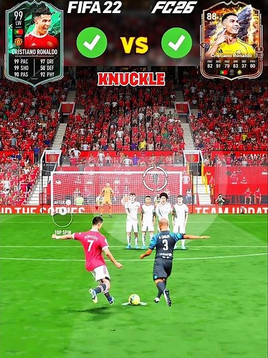 Roberto Carlos, Ronaldo & Messi Free Kick FIFA 22 vs FC 26 #freekickchallenge #shorts #eafc26 #cr7