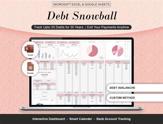 Debt Snowball Tracker Excel Template Pay off Debt Faster Planner Multiple Debts Payment Tracker Credit Card Payoff Spreadsheet - Etsy