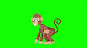 Cartoon Funny Monkey Walking Animation Green Stock Footage Video (100% Royalty-free) 1109534781 | Shutterstock