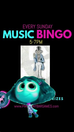 Free music bingo every Sunday 5-7pm with Pink Pony Bar Games