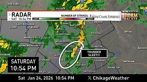 10:53 pm Sat - The atmosphere is so amped up … that THUNDER SLEET is falling!! (Thunder snow is my favorite kind of snow, BTW). Quick accumulation due to convective nature and higher precip rates! Be safe - slick! #atx #atxwx #cbsaustinwx cbsaustin.com/weather/radar | Chikage Windler - Meteorologist