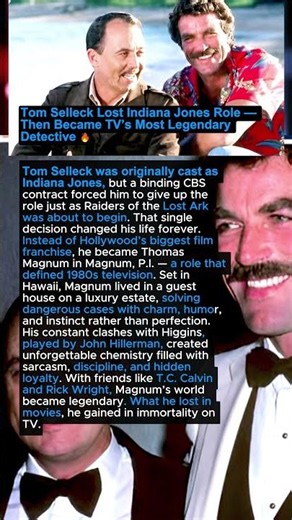 Tom Selleck Lost Indiana Jones Role — Then Became TV’s Most Legendary Detective 💔🔥 #shorts