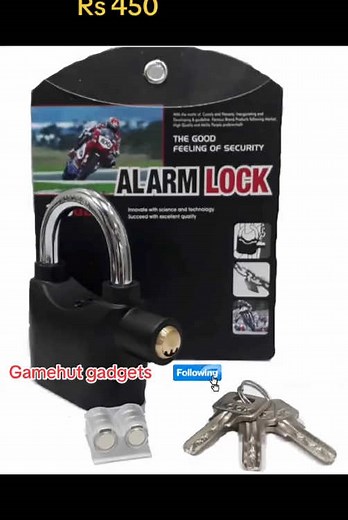 Padlock with alarm Rs 450 Gamehut gadgets -follow us 59382803 - whatsapp only #foryoupage #gadgets #mauritius🇲🇺❤️#mauritius_tiktok #digitalmarketing#alarmclock #alarmsystem #alarmlock #padlock #shopalarms #security #safe#gadgets #pirsensor #shopsecurity #roommirror #goviral #smallbusiness