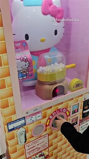 Máquina de pipoca da Hello Kitty 🍿🎀Hello Kitty popcorn machine in Japan 🇯🇵