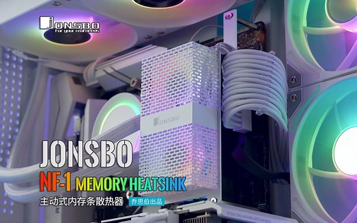 乔思伯（JONSBO）NF-1 内存散热器 ARGB白色（5020风扇*2/5V ARGB光效/主动散热/支持ATX版型）