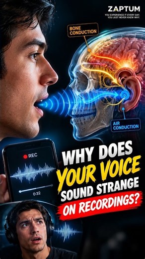 Why you HATE the sound of your own voice 😳 #sciencefacts #voice #humanbody