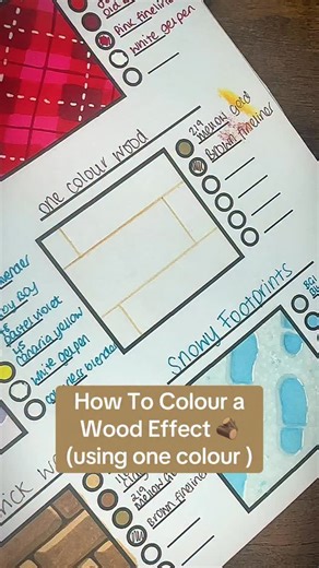The Cozy Rogue 🤍 on Instagram: "How to colour a wood effect using only one colour 🪵 #coloringtutorial #colorwithme #alcoholmarkers #colouringbook #colouring"