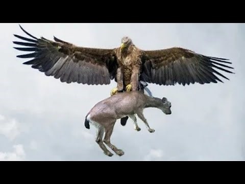 ワシが容赦なく獲物を狩る最高の瞬間。ワシ対ヤギ、ライオン、キツネの本当の戦い。