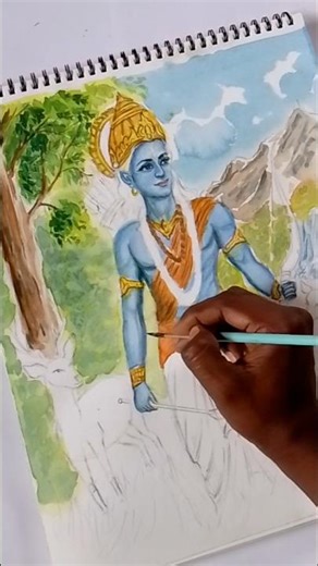 Lord Ram Drawing | Ram Ji Drawing Watercolor #shorts #drawing #ram