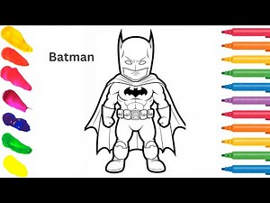Batman Coloring for Kids 🦇 | Easy Superhero Coloring Video | Fun Drawing for Children
