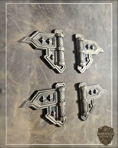 Dwarven Hinge Plates — Relic Book Hardware (Set of 4)