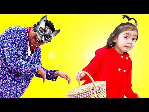 Maddie Pretend Play as Little Red Riding Hood | Catching Big Bad Wolf and Helping Grandma