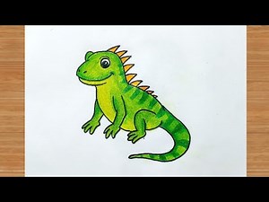 How To Draw A Iguana Easy | Step By Step For Beginners | Green Iguana Art Tutorial | Art Is My Soul🤗