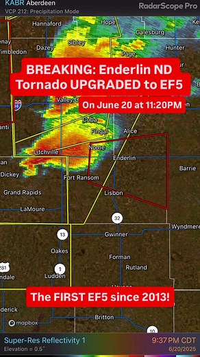 Historic EF-5 Tornado Strikes Enderlin, ND