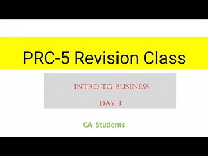 PRC 5 Revision class day 1 chapter 1