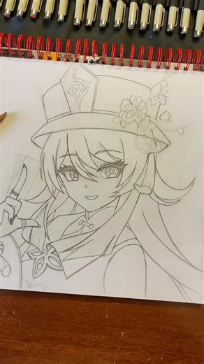 Drawing Anime Girl - Hu Tao Pt.1