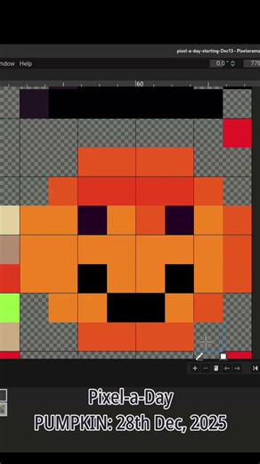 Newbie Pixel Art: PUMPKIN (80th Pixel-a-Day) 8x8 | 28th Dec, 2025 #pixelart #pixelorama