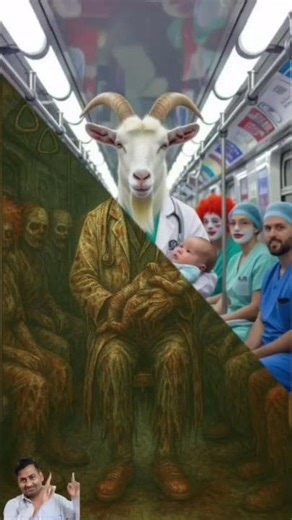 Metro Mein Doctor Goat aur Clown Nurses! 😂🚇🐐#love #funny #viral #shorts