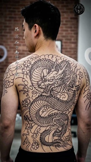 From Outline to Masterpiece: Epic Japanese Dragon Tattoo! 🐉✨ #IrezumiTattoo #DragonTattoo #fyp