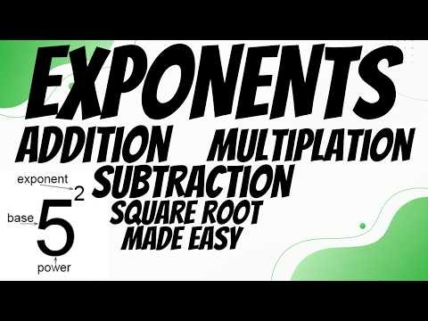 LEARN EXPONENTS IN 8 MINS, ADD, SUBTRACT AND MULTIPLY INCLUDING SQUARE ROOTS #maths #mathtricks #fyp