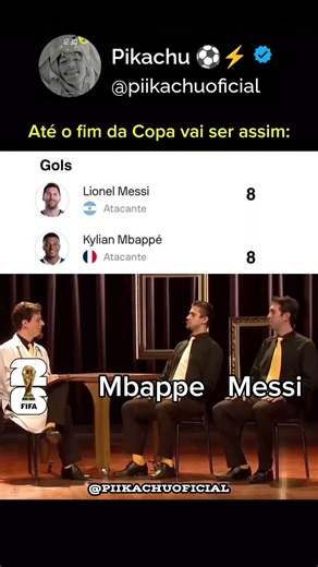 😂😂😂😂 sigam @piikachuoficial ❤️ #humor #copadomundo #messi #mbappe