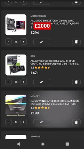 £2000 PC Build #shorts #gaming #gamingpc #gamingpcbuild #ideas